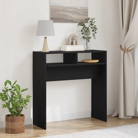 vidaXL Μαύρο Δρυς Τραπέζι Κονσόλας - 78x30x80 εκ. - Φτιαγμένο από Επεξεργασμένο Ξύλο