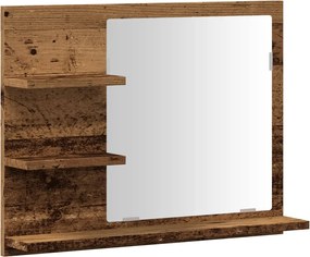 vidaXL Ντουλάπι καθρέφτη μπάνιου Παλιό ξύλο 60x10,5x45 cm