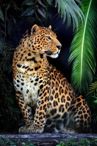 Φωτογραφία Close young leopard portrait in jungle, Byrdyak