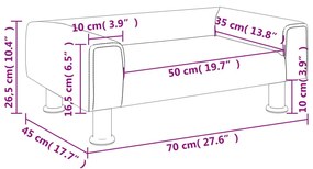 Καναπές Παιδικός Ανοιχτό Γκρι 70 x 45 x 26,5 εκ. από Βελούδο - Γκρι