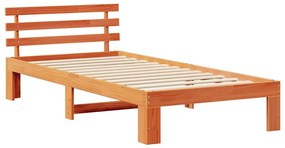 vidaXL Σκελετός Κρεβατιού Καφέ 90 x 200 cm Μασίφ ξύλο πεύκου