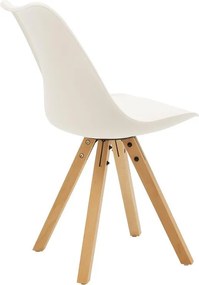Καρέκλα Caron PP λευκό-φυσικό πόδι 48x57x80 εκ.