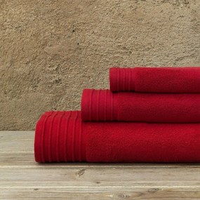 Πετσέτα Feel Fresh Happy Red Nima Body 90x145cm 100% Βαμβάκι