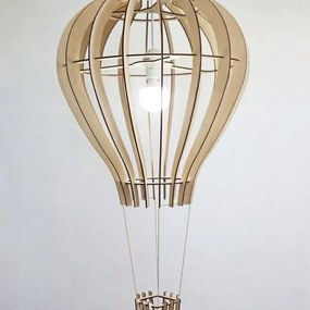 Intra απο ξύλο plywood 3mm-4mm πάχος – Ξύλινη λίμα αμπαζούρ με αερόστατο 40x40 cm INTRAVECTRY-MY557986