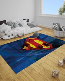 ΠΑΙΔΙΚΟ ΧΑΛΙ SUPERMAN LOGO WARNER BROS ΣΕ 2 ΔΙΑΣΤΑΣΕΙΣ 130X180CM ΜΠΛΕ