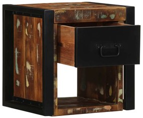 vidaXL Κομοδίνο Πολύχρωμο 40x35x40 cm Στερεό ξύλο αναγεννημένο