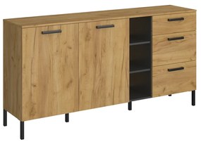 Μπουφές Santes Χρυσό Δρυς-Γραφίτης 180x42x92.5cm - TO-SANTES2D3S