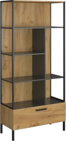 Βιβλιοθήκη Santes Χρυσό Δρυς-Γραφίτης 90x42x97.5cm