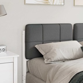 vidaXL Ταπετσαρισμένο κεφαλάρι Λευκό και Ανοιχτό Γκρι 140 cm