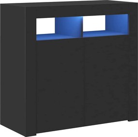 vidaXL Ντουλάπι με LED Μαύρο 80 x 35 x 75 εκ.