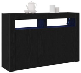 vidaXL Πλαϊνό γραφείο Μαύρη δρυς 116 x 30 x 75 εκ. Επεξεργασμένο ξύλο