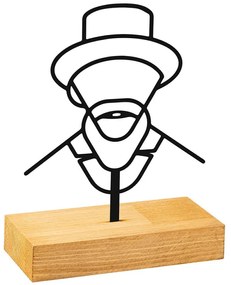 Διακοσμητική Φιγούρα Vincent 565TNL1248 21x8x17cm Natural-Black Aberto Design Metal,Wood