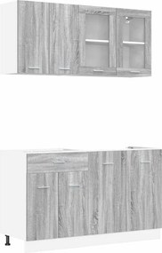 vidaXL Μονάδα κουζίνας Lyon 4 pcs Γκρι Sonoma Επεξεργασμένο Ξύλο