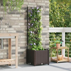 vidaXL Γλάστρα Κήπου Καφέ 40 x 40 x 143 εκ. PP