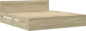 vidaXL Πλαίσιο Κρεβατιού με Κεφαλάρι Sonoma Δρυς 200x200εκ. Επεξ. Ξύλο