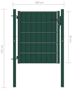 Πόρτα Περίφραξης Πράσινη 100 x 81 εκ. από PVC / Ατσάλι   - Πράσινο