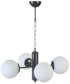 Φωτιστικό Οροφής Bankok 846STL5180 Φ45x70cm 4xE27 40W Black-White Opviq