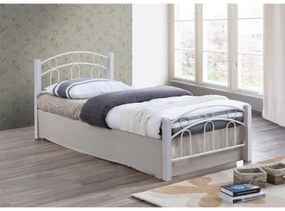 NORTON κρεβάτι μονό Μεταλ.Άσπρο/Ξύλο Άσπρο 97x201x81 (Στρώμα 90x190) cm Ε8070,1