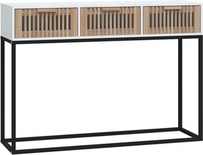vidaXL Τραπέζι Κονσόλα Λευκό 105x30x75 εκ. Επεξεργασμένο Ξύλο / Σίδερο