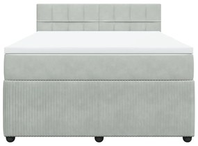 ΚΡΕΒΑΤΙ BOXSPRING ΜΕ ΣΤΡΩΜΑ ΑΝΟΙΧΤΟ ΓΚΡΙ 160X200 ΕΚ. ΒΕΛΟΥΔΙΝΟ 3290082