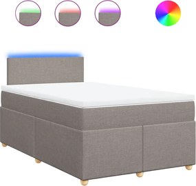 vidaXL Κρεβάτι Boxspring με Στρώμα Taupe 120x200 εκ. Υφασμάτινο