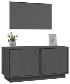 vidaXL Έπιπλο Τηλεόρασης Γκρι 80x35x40,5 εκ. από Μασίφ Ξύλο Πεύκου