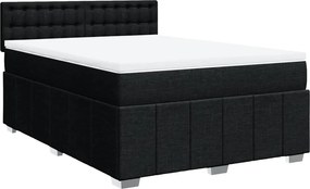 vidaXL Κρεβάτι Boxspring με Στρώμα Μαύρο 160x200 εκ. Υφασμάτινο