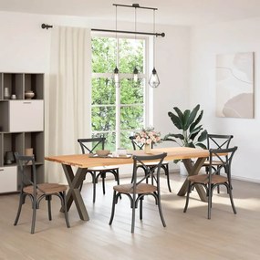 vidaXL Πόδια Τραπεζαρίας σε Σχήμα Χ, 2 τεμ. από Φυσικό Ατσάλι 80x(72-73) εκ. Ατσάλι