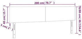 vidaXL Κεφαλάρι Κρεβατιού LED Μαύρο 200x5x78/88 εκ. Βελούδινο