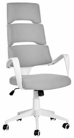 Καρέκλα γραφείου Berwyn 221, Άσπρο, Γκρι, 111x66x52cm, 14 kg, Με μπράτσα, Με ρόδες, Μηχανισμός καρέκλας: Κλίση | Epipla1.gr