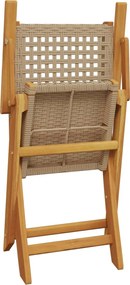 vidaXL Σετ Επίπλων Bistro 3 τεμ. Μπεζ Ρατάν/Μασίφ Ξύλο