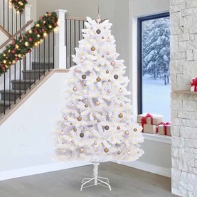 vidaXL Τεχνητό Χριστουγεννιάτικο Δέντρο 270 cm PVC και Ατσάλι Λευκό