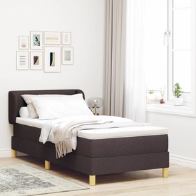 vidaXL κρεβάτι Box Spring με στρώμα καφέ 80x200 εκ. ύφασμα