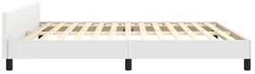 vidaXL Σκελετός Κρεβατιού με Κεφαλάρι Χωρίς Στρώμα Λευκό 160x200 εκ.