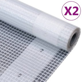 VidaXL Μουσαμάδες με Ύφανση Leno 2 τεμ. Λευκοί 2 x 2 μ. 260 γρ./μ²