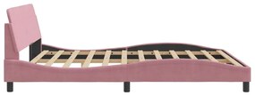 vidaXL Πλαίσιο Κρεβατιού με Κεφαλάρι Ροζ 180x200 εκ. Βελούδινο