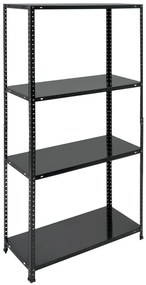 HOME USE μεταλλική ραφιέρα HUH-0200 με 4 ράφια, 75x30x150cm, μαύρη