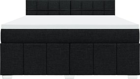 vidaXL Κρεβάτι Boxspring με Στρώμα Μαύρο 180x200 εκ. Υφασμάτινο