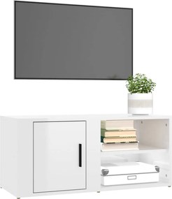 vidaXL Έπιπλα Τηλεόρασης2 τεμ. Γυαλιστ. Λευκό 80x31,5x36εκ. Επεξ. Ξύλο