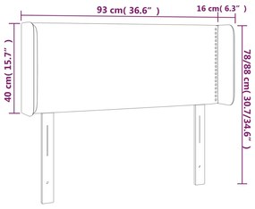 Κεφαλάρι Κρεβατιού LED Σκούρο Πράσινο 93x16x78/88 εκ. Βελούδινο 3123135