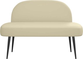 vidaXL Δερμάτινος Πάγκος με Πλάτη Κρεμ 110 x 60 x 76 cm Τεχνητό Δέρμα
