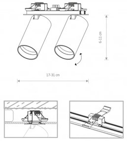 Σποτ Φωτιστικό Ράγας 2xGU10 10W IP20 Mono Surface Nowodvorski 7745 Ορείχαλκος