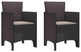 vidaXL Σέτ φαγητού για κήπο 3 pcs Καφέ Rattan Polt