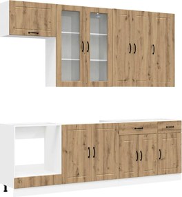 vidaXL Μονάδα κουζίνας LUCCA 8 pcs Artisan Δρυς Επεξεργασμένο Ξύλο