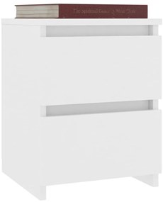 vidaXL Κομοδίνα 2 τεμ. Λευκά 30 x 30 x 40 εκ. από Επεξ. Ξύλο