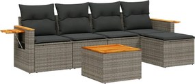vidaXL Patio Sofa Set 5-θέσια Grey