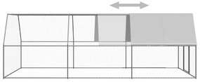 vidaXL Κοτέτσι - Κλουβί Εξωτ. Χώρου 3x6x2 μ. από Γαλβανισμένο Χάλυβα