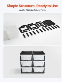 VEVOR 2 Pack Plastic Storage Drawers Storage Dresser Organizer Bins 6 Drawers