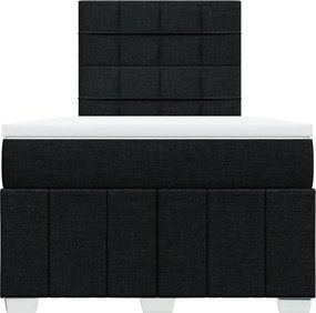 vidaXL Κρεβάτι Boxspring με Στρώμα Μαύρο 120x200 εκ. Υφασμάτινο