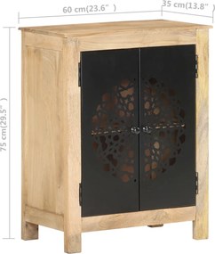 vidaXL Ντουλάπι 60 x 35 x 75 εκ. από Μασίφ Ξύλο Μάνγκο